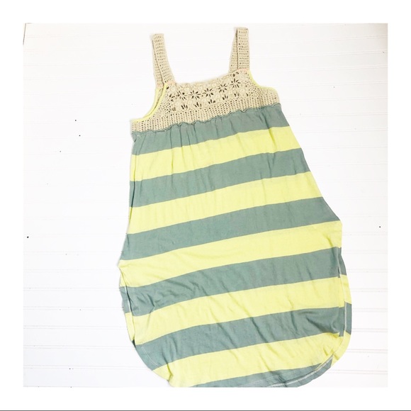 Free People Luca Yellow/Green Striped Sundress - Picture 5 of 6